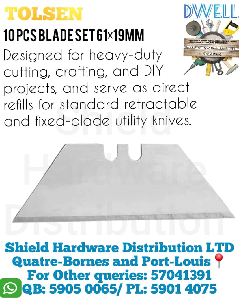 10 Pcs Blade Set 61x19mm