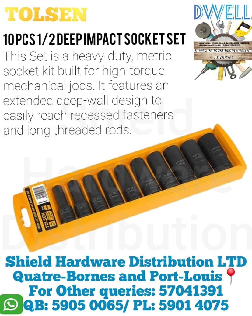 10 Pcs Deep Impact Socket Set