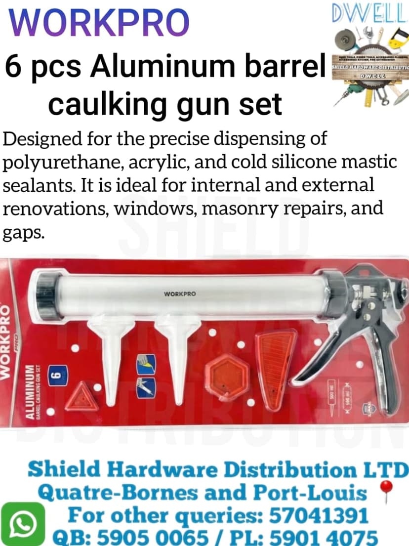 6 Pcs Aluminium Barrel Caulking Gun Set