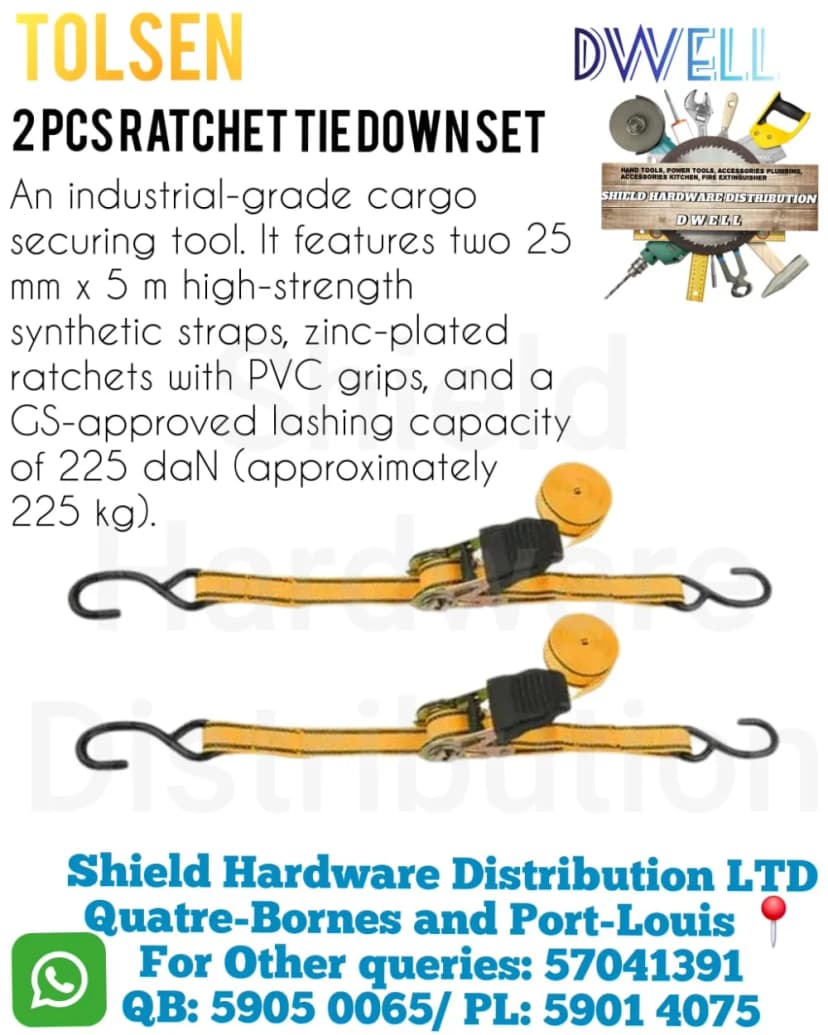 2 Pcs Ratchet Tie Down Set