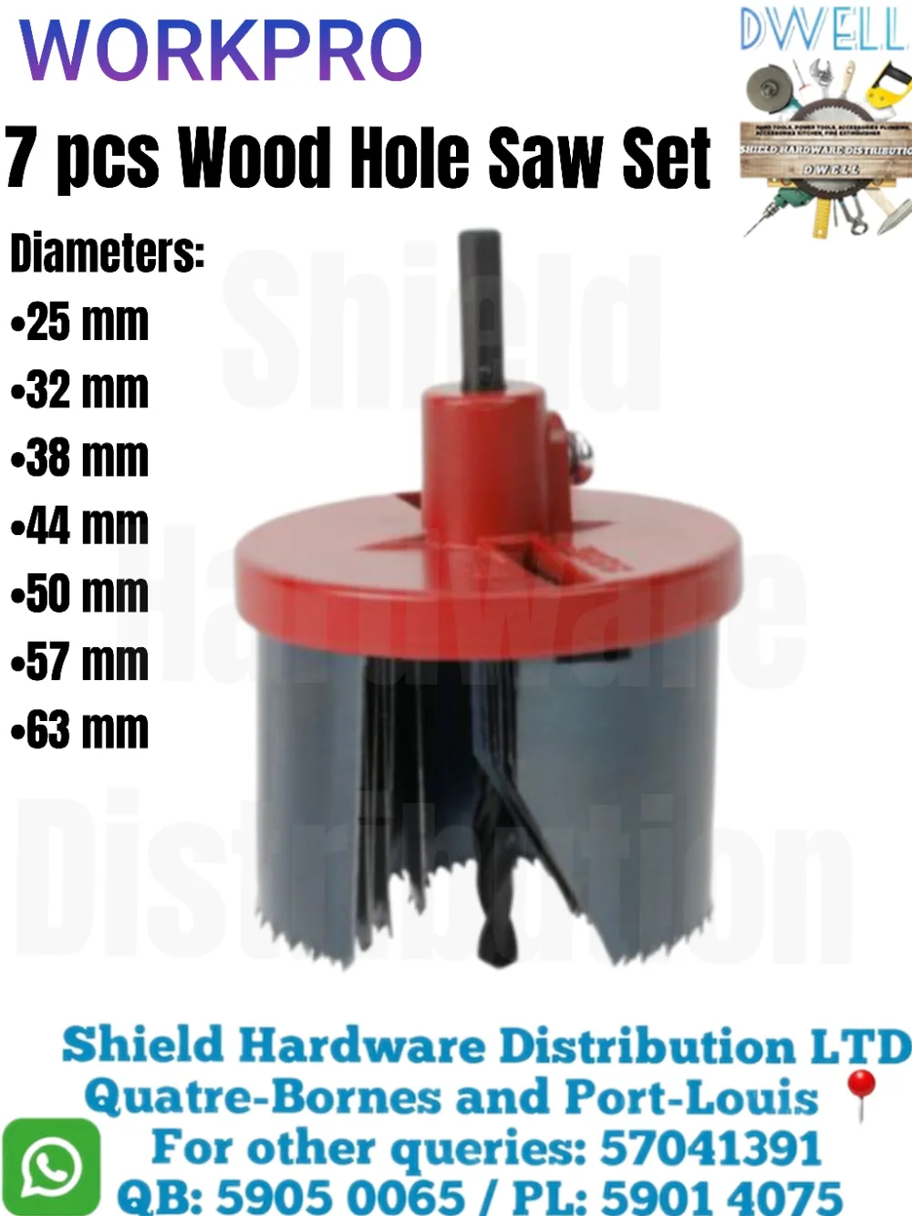 7 Pcs Wood Hole Saw Set