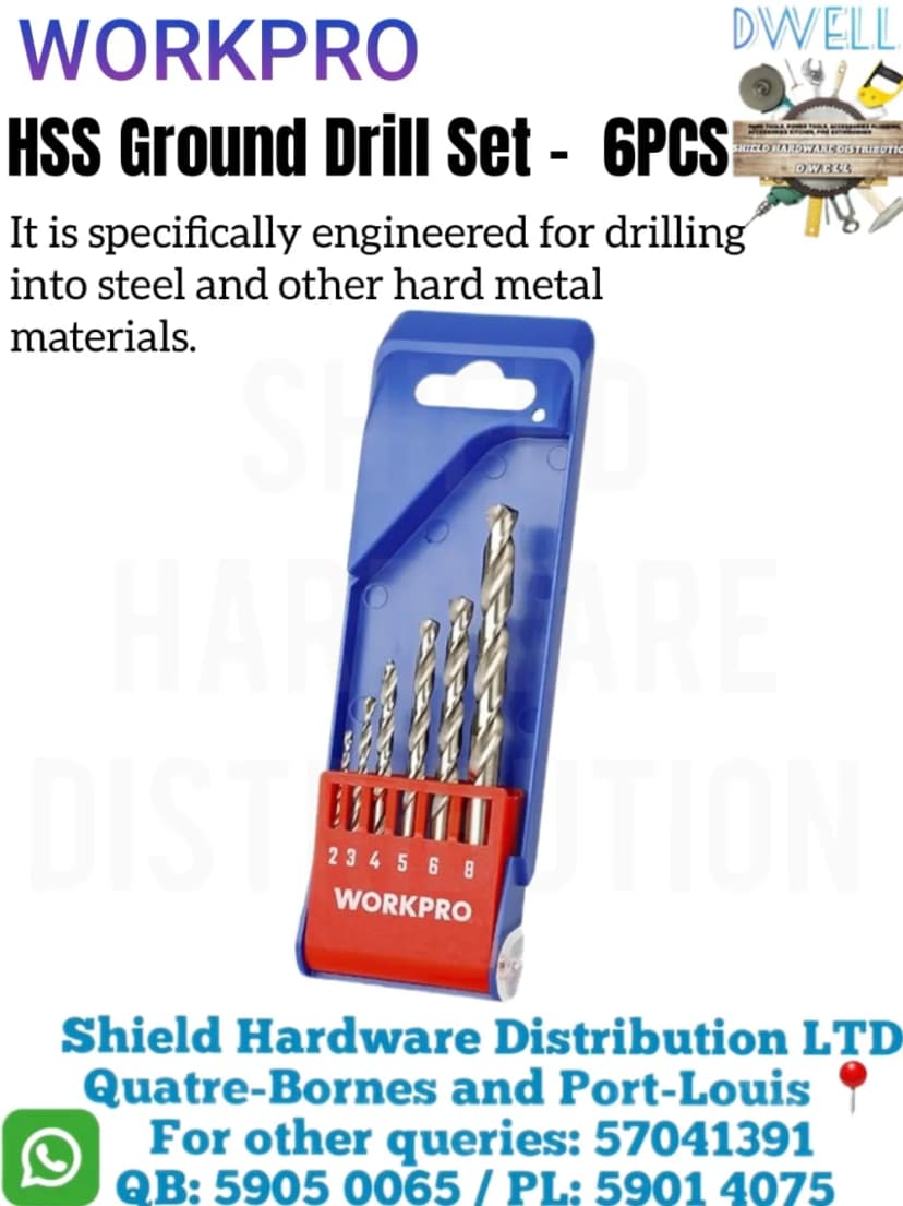 HSS Ground Drill Set- 6Pcs