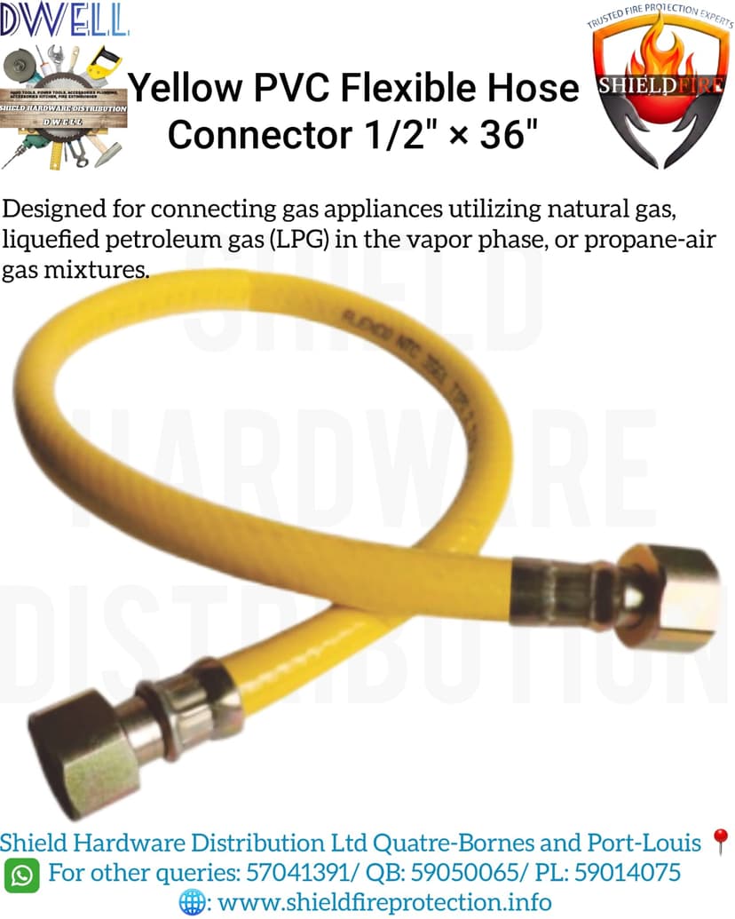 Yellow PVC Flexible Hose Connector