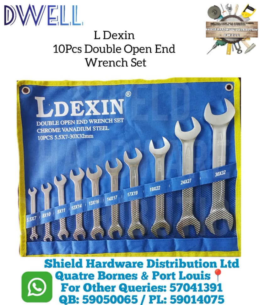 L Dexin 10 pcs Double open End Wrench Set