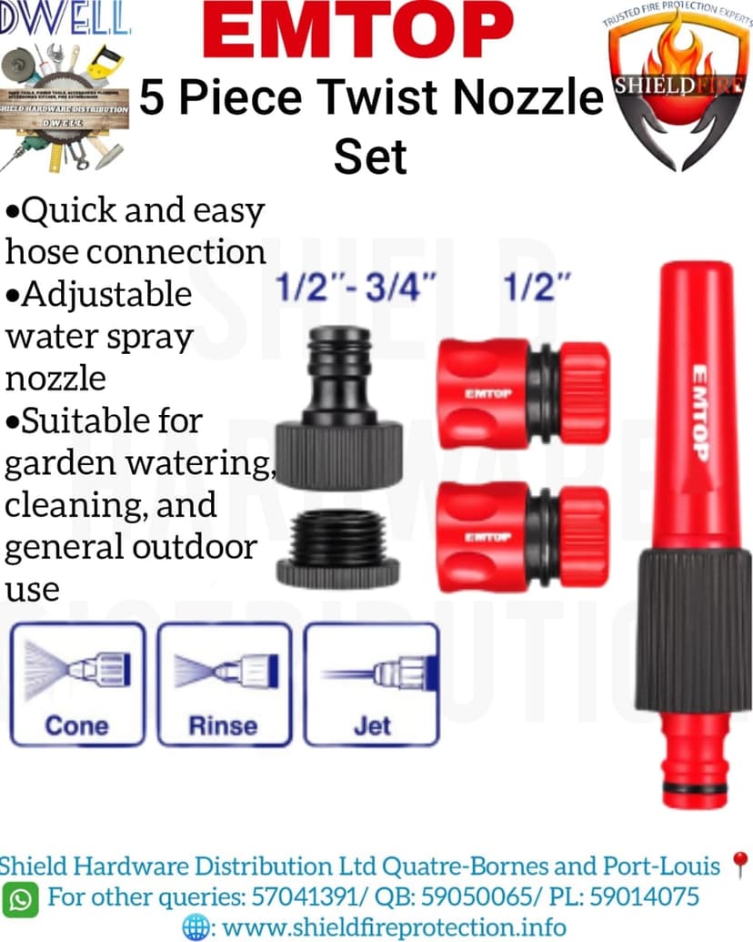 5 Piece Twist Nozzle Set