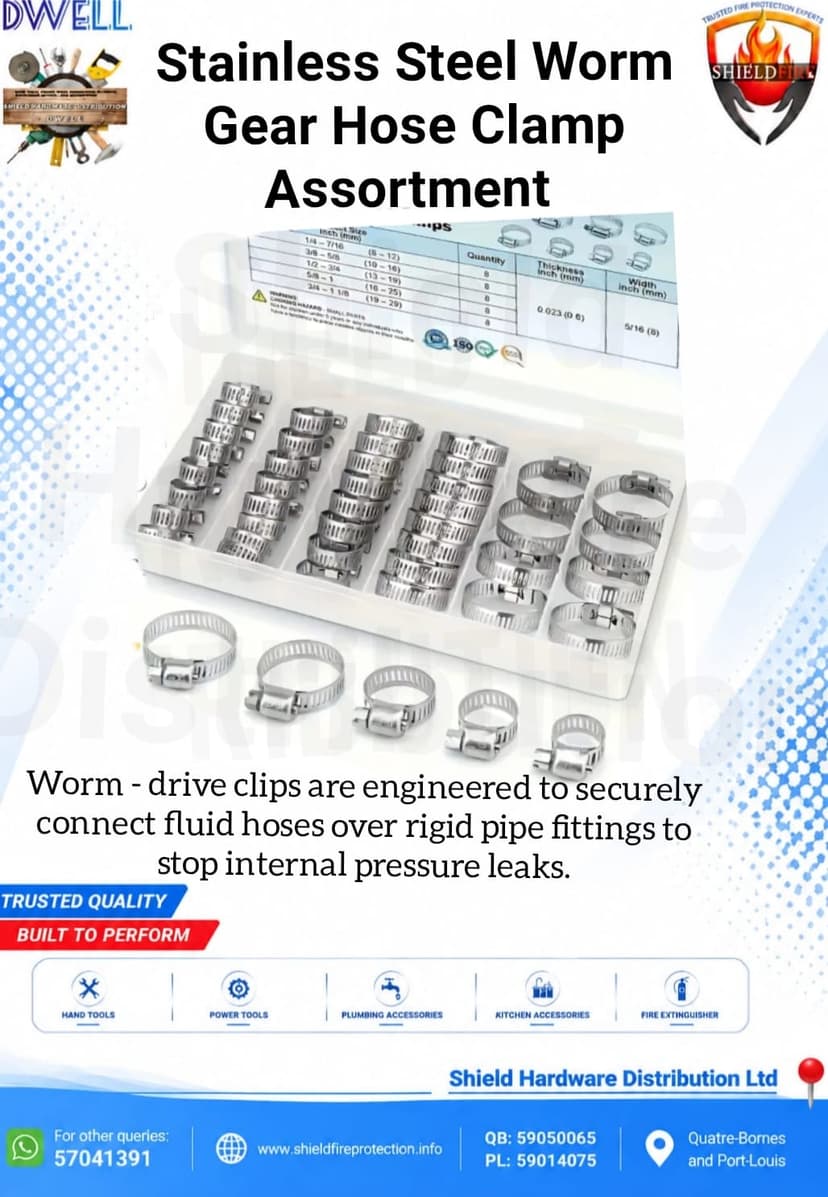 Stainless Steel Worm Gear Hose Clamp Assortment